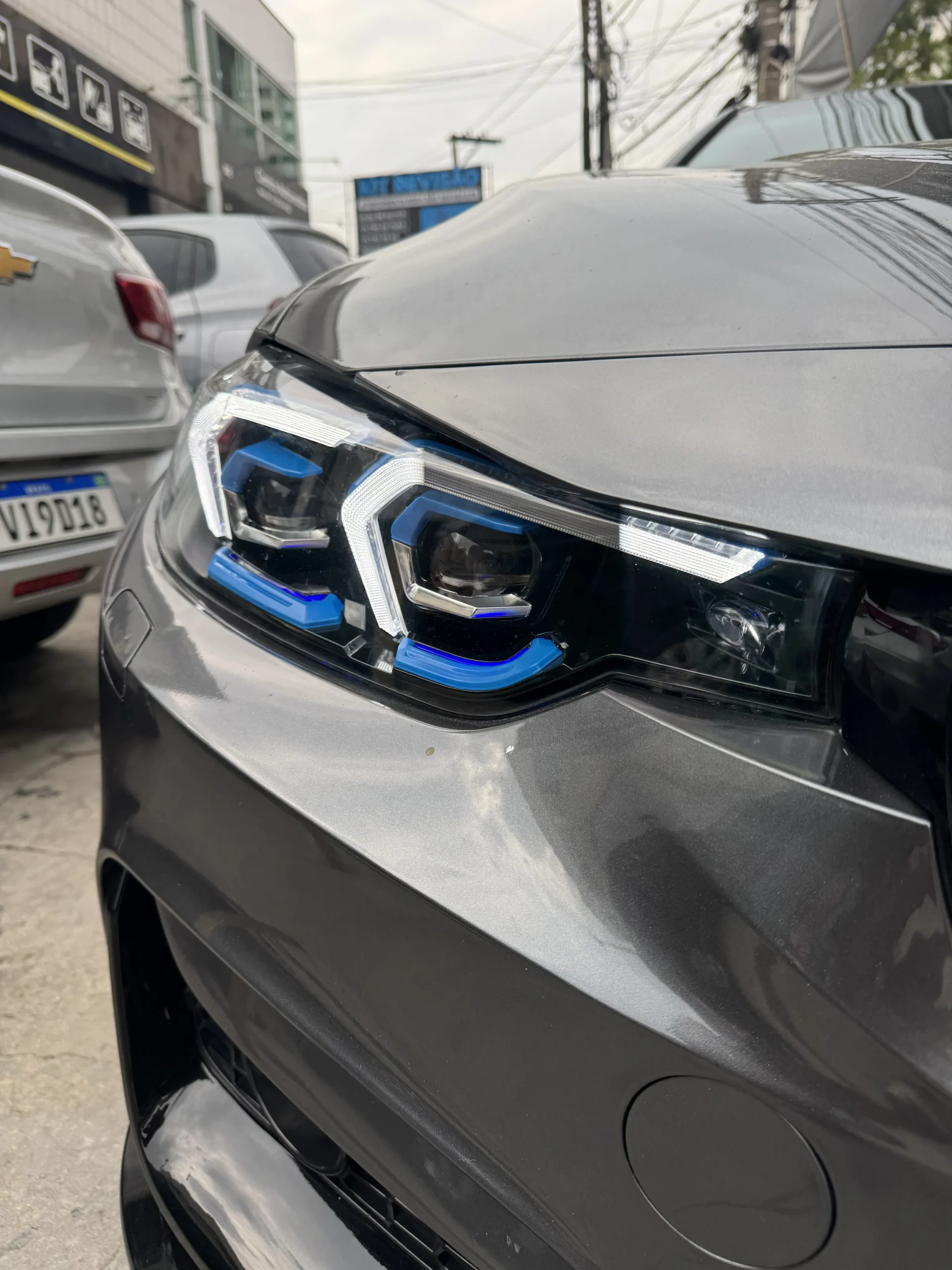 Par de Faróis Full LED Estilo G28 para BMW Série 3 F30 2013 a 2018