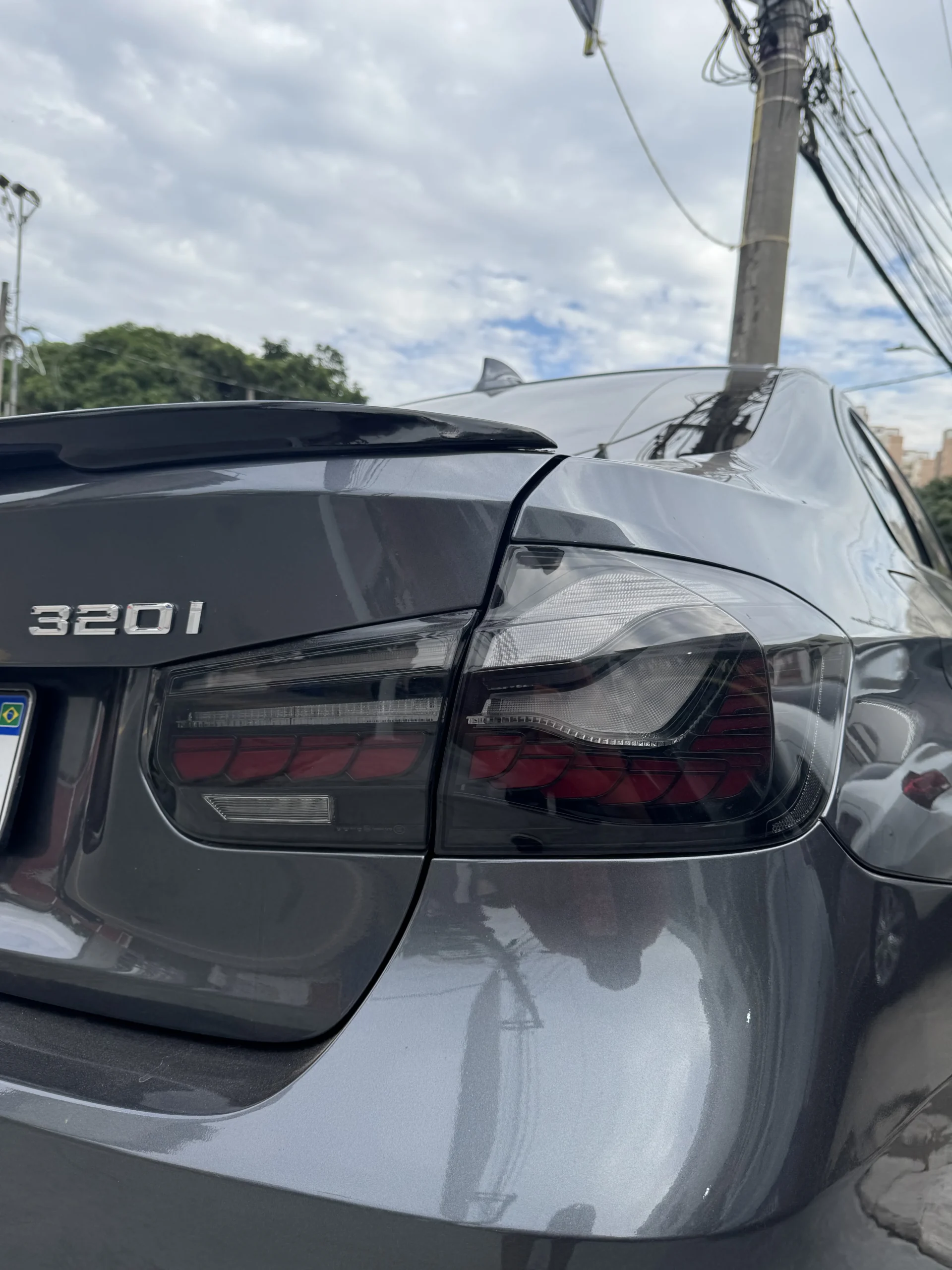 Par de Lanternas Dragon Fumê para BMW Série 3 F30 2013 a 2018